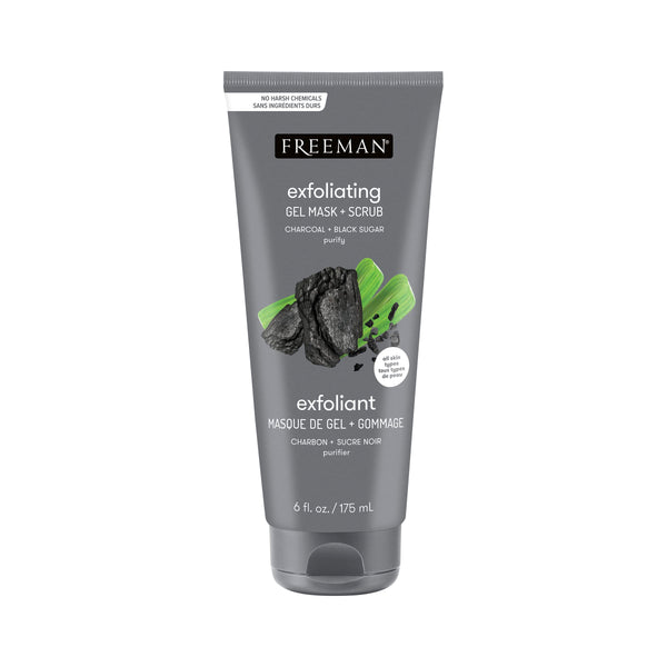 Freeman Polishing Charcoal & Black Sugar Facial Gel Mask+ Scrub, Purifies Skin, Not Over-Drying, Polishing Face Mask, Exfoliating, Removes Dead