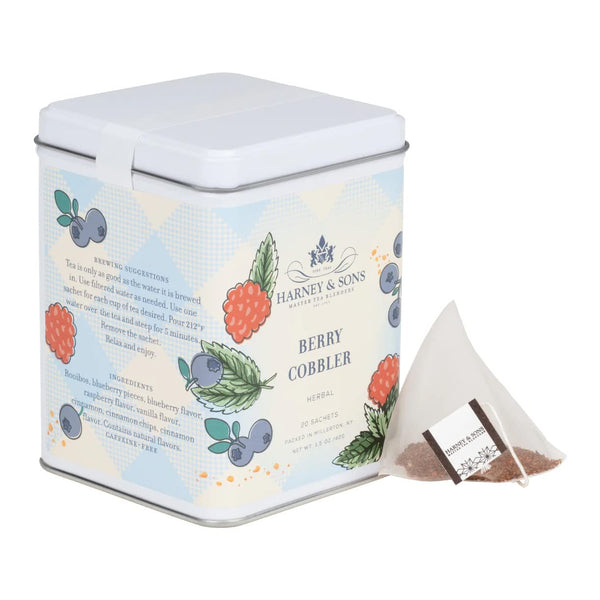 Harney & Sons Berry Cobbler Tea, Tin of 20 Sachets, Rooibos with Fruit Flavors
