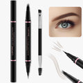 LAVONE Eyebrow Pencil Makeup Kit Waterproof 2-IN-1 Microblading Pen/Pomade Eyeliner and Dual-ended Brush, Brow Pencil Kit for Natural Eyebrows,