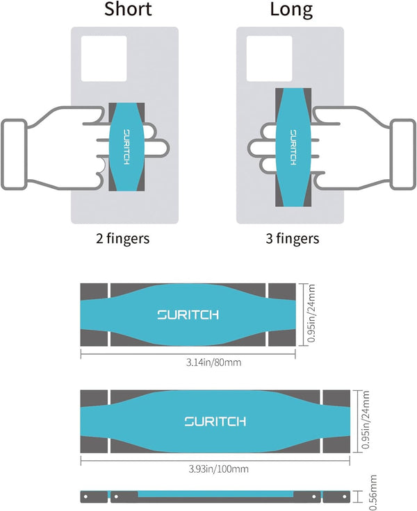 SURITCH Phone Grip Strap Finger Loop Holder for Back of Phone, 2-In-1 Soft Silicone Gripper Kickstand for Iphone Samsung and Most Cell Phone