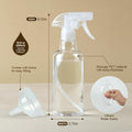 Plastic Spray Bottles, 2-Pack, 16.9 Oz, Mist & Stream, Heavy Duty Spraying, Empty Water Spray Bottle for Cleaning Solutions, Essential Oils, Hair,