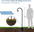 76 Inch Outdoor Shepherd Hook with 7 Prong Base (1 Pack), Adjustable Heavy Duty Garden Hanging Stake for Bird Feeder Solar Light Plant Hanger