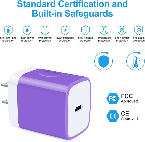 Type C Charger 20W Super Fast USB C Charger Block with 6FT Android Phone Charger Cable Fast Charging for Samsung Galaxy Z Flip 6 5 4 3/Z Fold SE 6