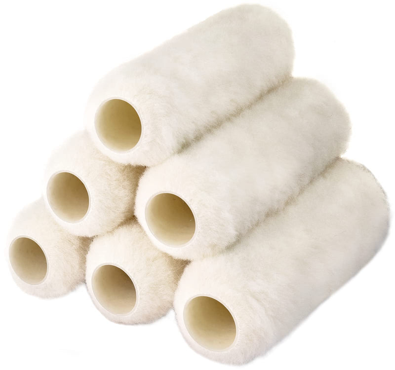 6Pcs Paint Roller Covers 9 Inch X 3/4" Nap, High Capacity Lambswool Roller Covers for Paint Rollers, Naps for Paint Roller Brush, House Painting