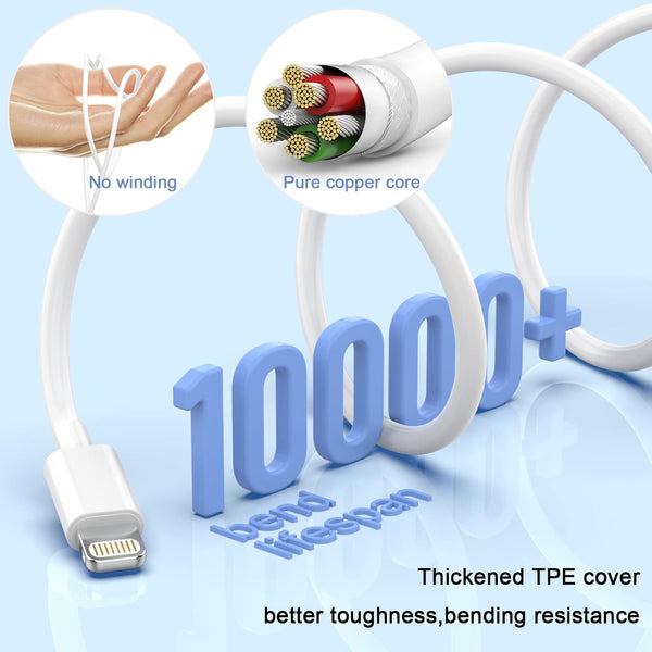 6Pack(3/3/6/6/6/9 FT) Original [Apple Mfi Certified] Iphone Charger Fast Charging Lightning Cable Iphone Charger Cord Compatible Iphone