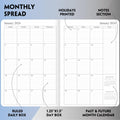 2025-2026 Planner - Weekly and Monthly Planner, July 2025 - June 2026, Holidays, Contacts and Notes Pages, Vegan Leather Cover, Elastic Closure,