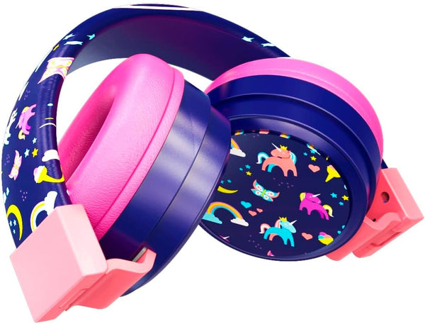 Gabba Goods Kids Safe Headphones, Foldable Tangle-Free 3.5mm Jack, Volume Limiting 85/94dB, Over-Ear with Microphone for