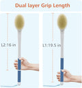 Shower Brush with Soft and Stiff Bristles,20.5" Extra Long Handle Dual-Sided Back Scrubber Bath Brush Body Exfoliator for Wet or Dry Brushing