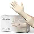 Fifthpulse Medical Examination Latex Gloves - Extra Thick 4.5 Mil, Natural Color, Powder Free Disposable Gloves