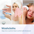 HOMEXCEL Microfiber Washcloths 24 Pack, Highly Absorbent and Soft Face Towel, Multi-Purpose Wash Cloths for Bathroom, Hotel, Spa, Gym, and