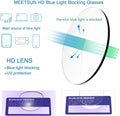 MEETSUN Blue Light Blocking Glasses, anti Eye Strain Headache (Sleep Better),Computer Reading Glasses UV400 Transparent Lens