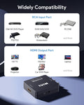 ABLEWE RCA to HDMI,AV to HDMI Converter, 1080P Mini RCA Composite CVBS Video Audio Converter Adapter Supporting PAL/NTSC for TV/PC/ PS3/ STB/Xbox