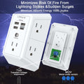Wall Charger, Surge Protector, QINLIANF 5 Outlet Extender with 4 USB Charging Ports (4.8A Total) 3-Sided 1680J Power Strip Multi Plug Adapter