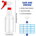 Yinder 18 Pcs 16 Oz Plastic Spray Bottle Bulk Empty Refillable Spray Bottles for Cleaning Solution Leak Proof Water Sprayer with Adjustable Nozzle