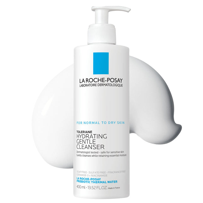 La Roche-Posay Toleriane Hydrating Gentle Face Cleanser, Hydrating Facial Cleanser With Niacinamide + Ceramides, Daily F