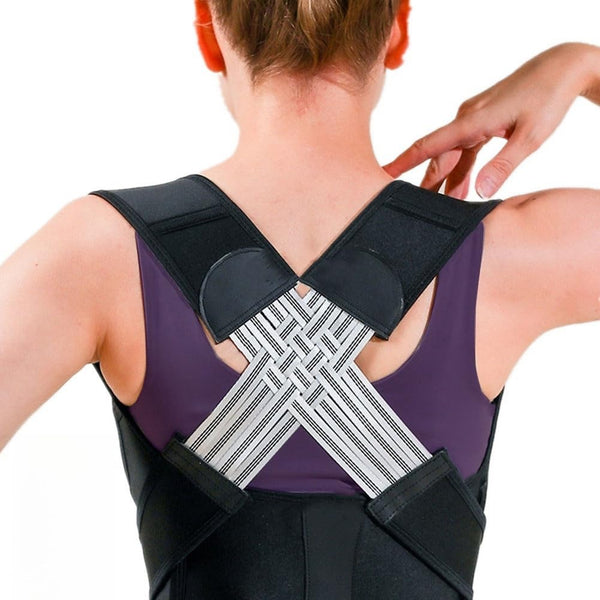 WEEOATAR Elastic Posture Trainer,Upper Back Brace,Posture Corrector with Magic Stickers Easy to Use,Adjustable Back Straightener Brace,Posture