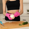 FRAMAR Pink Gloves Disposable Latex Free â Pink Nitrile Gloves Medium, Latex Free Glove Medium, Guantes De Nitrilo, for Hair Dye, Salon, Cleaning,