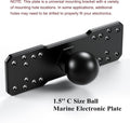 BRCOVAN 1.5'' Ball Fish Finder Mount, Aluminum Alloy Universal Marine Electronic Plate for RAM Mounts C Size 1.5 Inch Ball Double Socket Arm, Fit