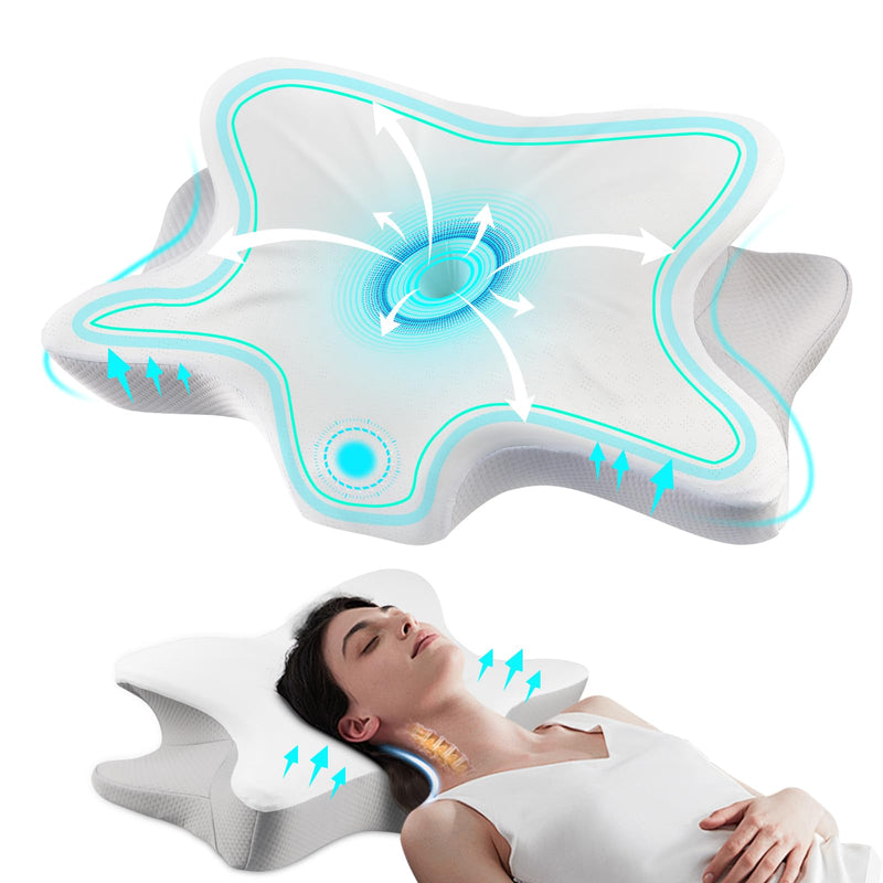 Cervical Neck Pillow for Neck and Shoulder Pain, Memory Foam Pillows for Side Sleeper, Ergonomic Pillow,Contour Orthopedic Bed Pillows for Back