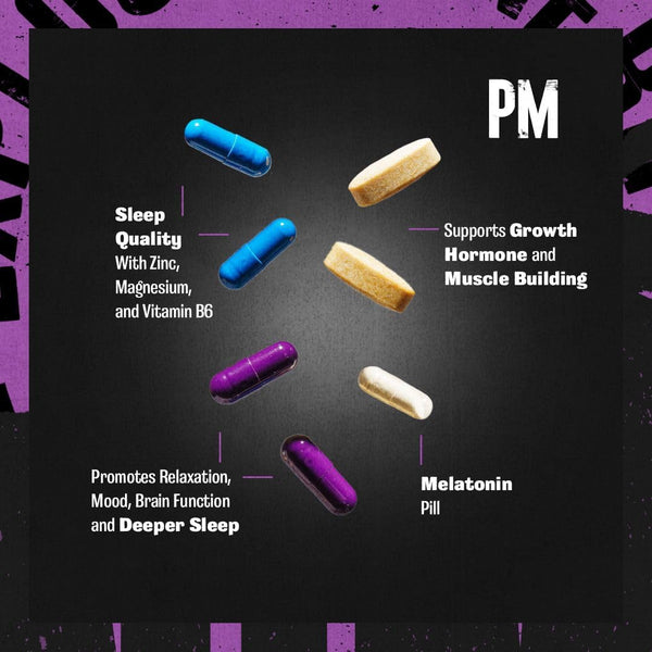 Animal PM - Sleep Aid for Adults Non-Habit Forming Relaxation Enhancer and Mood Support with Melatonin, L-Theanine, Zylaria, Zinc, Magnesium,