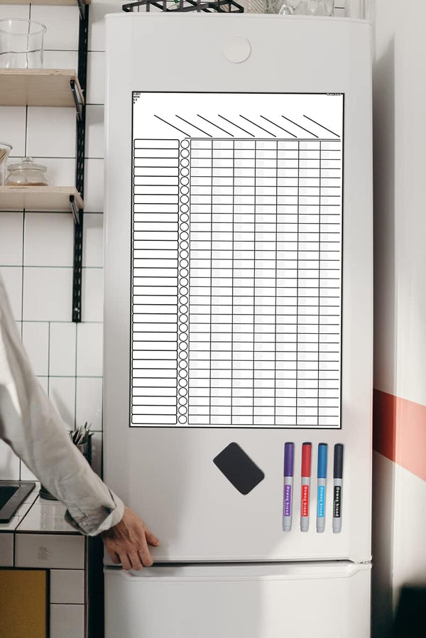 Multi-Use Magnetic To-Do List Board Chore Chart List Goal Planner Task Habit Tracker Monthly Weekly Daily Homework Child Calendar Family Wedding