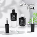 Beetles Gel Polish White Gel Polish and Black Gel Polish Kit 2 Pcs 15Ml Black and White Gel Nail Polish Soak off Led French Nail Art Manicure