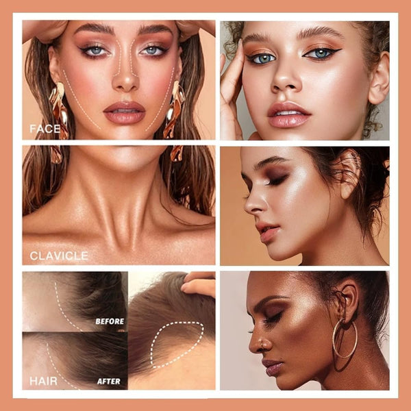 URQT Highly Pigmented Liquid Contour - Built-In Sponge Tip Sculpted Complexion Wand Contour Long Lasting Natural Buildable Highlighters Contour