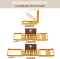 Yirilan Bathtub Tray Caddy, Expandable Wooden Bathroom, Luxury Bamboo Bathtub Tray, Bath Tub Table Caddy, Bamboo