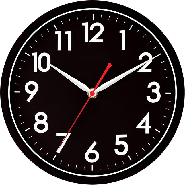 AKCISOT Wall Clock Modern Black Silent Non Ticking Wall Clocks Battery Operated 12 Inch, Small Analog Classic Clock Deco