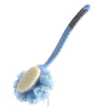 [2Nd Generation] Shower Body Brush with Bristles and Loofah,Back Scrubber Bath Mesh Sponge with Curved 16" Long Non-Slip Handle Skin Exfoliating