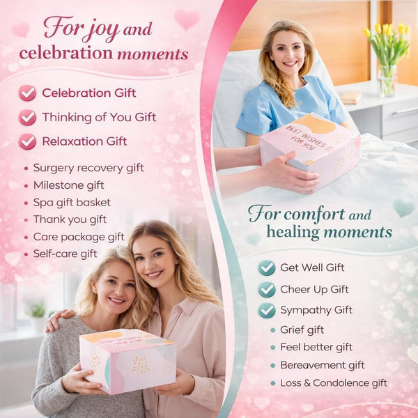 Get Well Soon Care Package for Women, 12 Pcs Deluxe Self-Care Gift Box with Pink Cozy Blanket, Tumbler, Candle & Spa Feel Better Basket – After