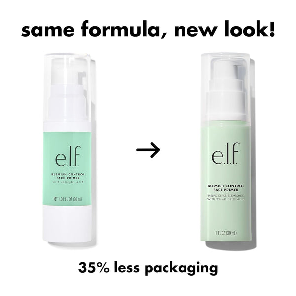 E.L.F. Blemish Control Face Primer, Soothing & Hydrating Makeup Primer for Fighting Blemishes, Grips Makeup to Last, Vegan & Cruelty-Free, Large