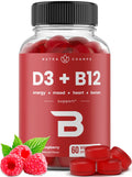 Nutrachamps Vitamin D3 & B12, Methyl B12 Gummies for Adults & Kids, Enhanced with Vitamin D 3 & B9 Vitamin Folate, Natural Energy, Mood,