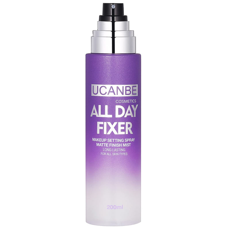 UCANBE Makeup Setting Spray - Matte Finishing Spray Long Lasting Face Mist, Oil Control Lightweight Hydrate Make up Spray, 6.7 Fl Oz Large Size
