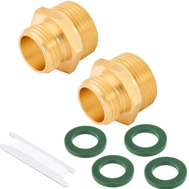 Brass Garden Hose Adapter, 3/4â GHT Male X 1â NPT Male Connector,Ght to NPT Adapter Brass Fitting,Brass Garden Hose 