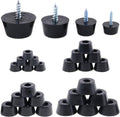 Hilitchi 40-Pcs round Black Rubber Feet Bumpers Pads with Matching Screws with Built in Stainless Steel Washer for Cutting Board Amps Cabinet Desk