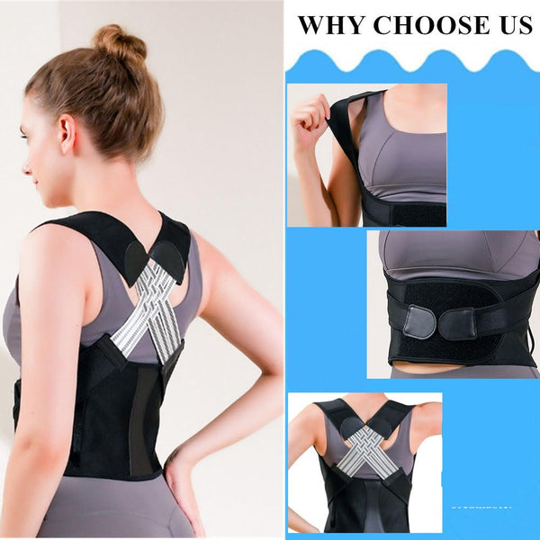 WEEOATAR Upper Back Brace Posture Corrector Posture Trainer, Breathable, Adjustable, Easy to Use with Magic Stickers, 4 Back Straps Back