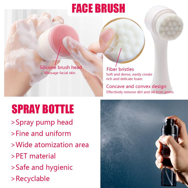33PCS Makeup Foundation Brushes Tool Set with Sponges, Eyelash Curlers, Powder Puffs, Silicone Washing Bowls, Eye Aids, Nano Spray Bottles,