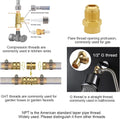 Joywayus 1/2 G Male to 3/8 Compression Female Thread Bushing Pipe Fitting, Nickel Plated Brass Reducer Faucet Connector Water Hose Adapter, Supply