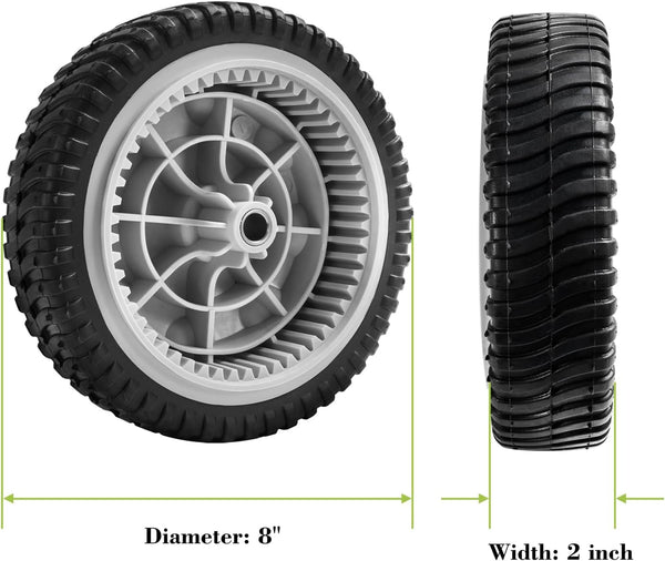 Parts Camp Front Drive Wheels Mtd/Troy-Bilt 734-04018, 734-04018A, 734-04018B, 734-04018C Lawnmower Wheels (Set of 2)