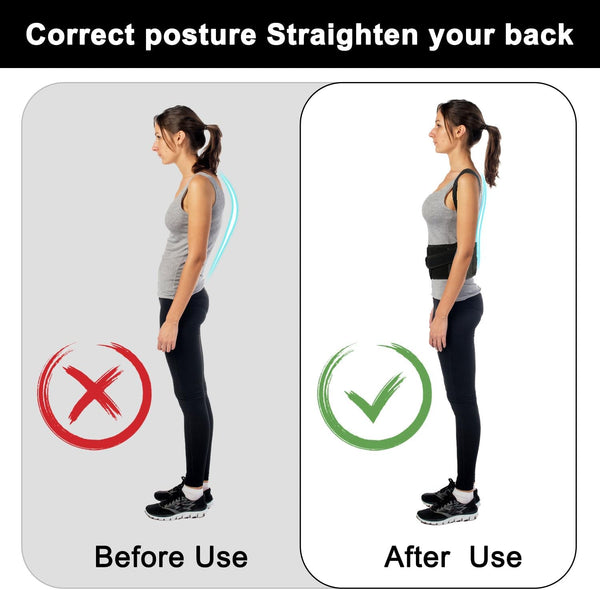 Back Brace Posture Corrector for Men and Women - Improve Posture, Lower Back and Waist Pain, Full Lumbar Support, Shoulder and Neck Stretcher,