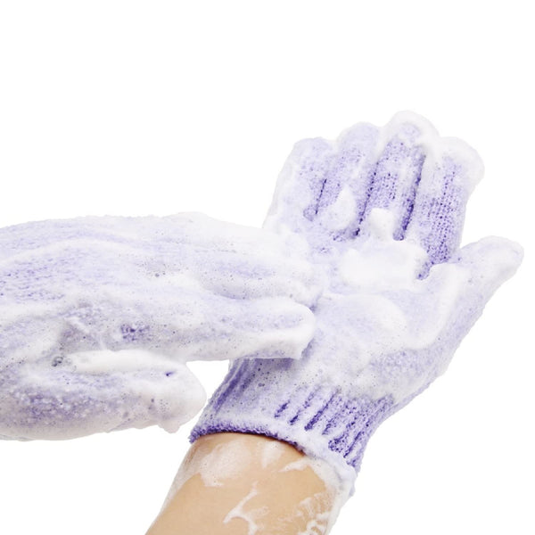 Exfoliating Shower Bath Glovesã4 Pairã Double Side Durable Nylon Shower Gloves Body Scrub Exfoliator & Bathing Accessories for Men,Women & Kids