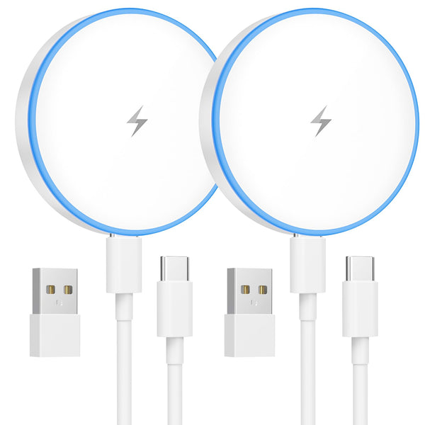 Magsafe Charger 2 Pack 15W Magnetic Wireless Charger Fast Charging Pad Compatible with Iphone 16/15/14/13/12 Series & Airpods 3/2/Pro Magnetic