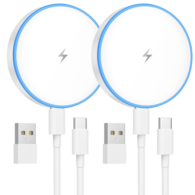 Magsafe Charger 2 Pack 15W Magnetic Wireless Charger Fast Charging Pad Compatible with Iphone 16/15/14/13/12 Series & Airpods 3/2/Pro Magnetic