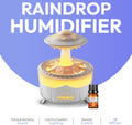 UFO Raindrop Humidifier Oil Diffuser - White - House Scent Essential Oil Desk Humidifier for Aromatherapy - Mushroom Desk Lamp Diffuser with