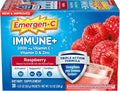 Emergen-C Immune+ Triple Action Immune Support Powder, Betavia (R), 1000Mg Vitamin C, B Vitamins, Vitamin D and Antioxidants, Raspberry â 30 Count