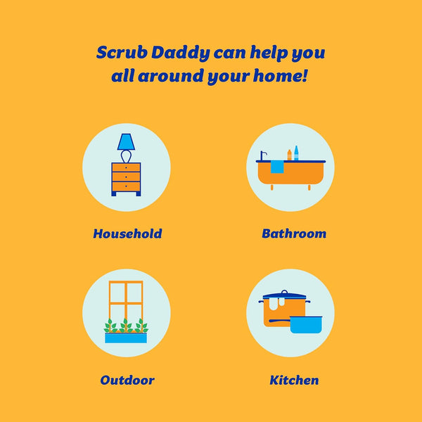 Scrub Daddy Sponge - Dye Free - Scratch-Free Scrubber for Dishes and Home, Odor Resistant, Soft in Warm Water, Firm in Cold, Deep Cleaning,