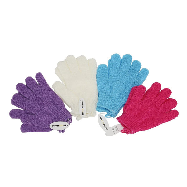 Exfoliating Shower Bath Glovesã4 Pairã Double Side Durable Nylon Shower Gloves Body Scrub Exfoliator & Bathing Accessories for Men,Women & Kids