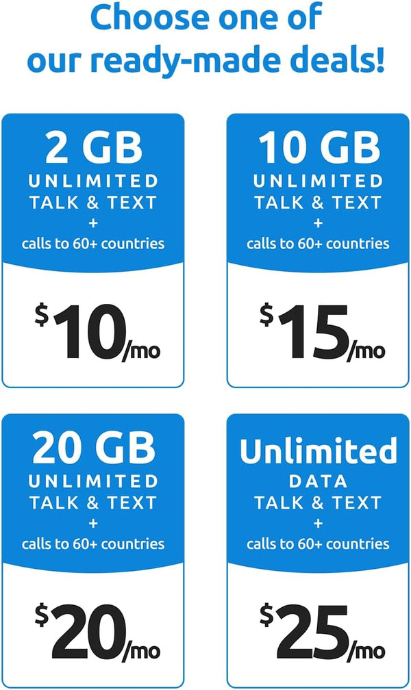 Tello Mobile - US Prepaid SIM Card (3 in 1) | Bring Your Own Phone Kit | Phone Plans Starting at $5/Mo up to $25/Mo | Nation-Wide 4G LTE/5G Coverage