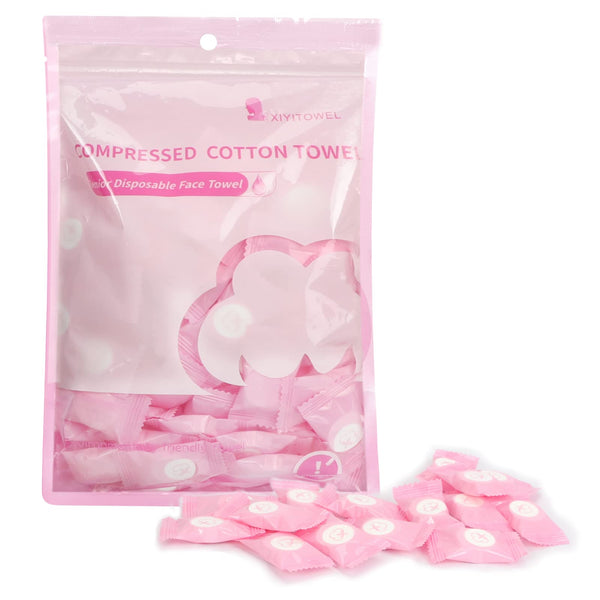 Classycoo Compressed Towel 100 PCS Mini Tablets Disposable Portable Face Towel Cotton Coin Tissue Eco-Friendly for Travel, Camping, Hiking, Sport,